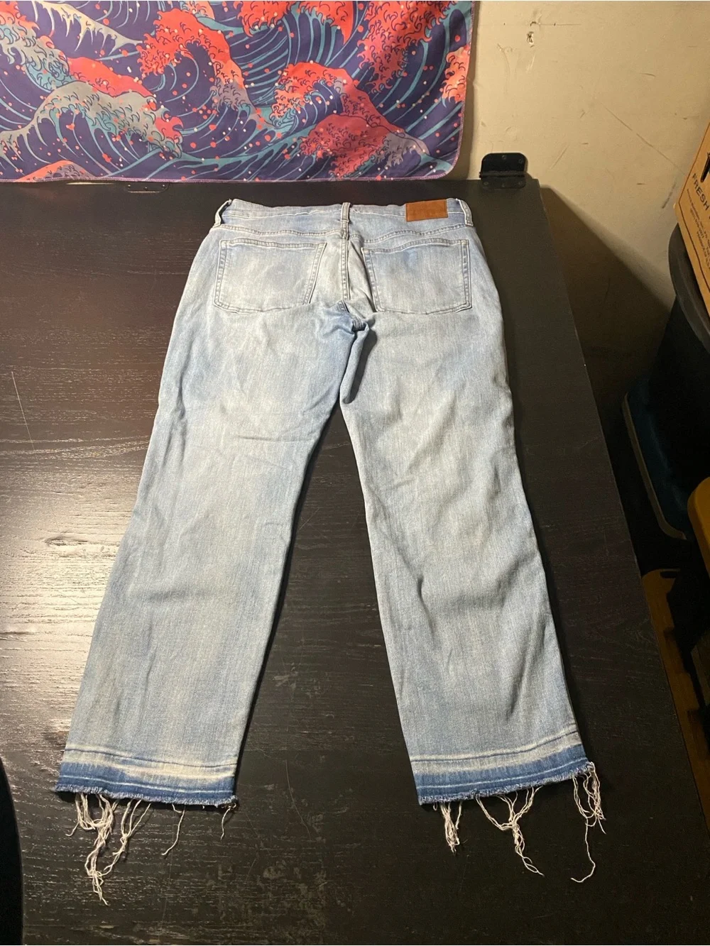 J. Crew Light Blue Distressed Jeans with Frayed Hem
